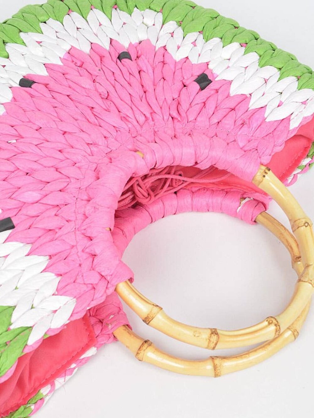 Faux Straw Crochet Watermelon Handbag